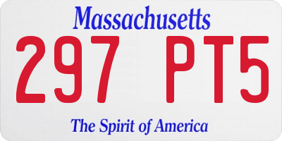 MA license plate 297PT5