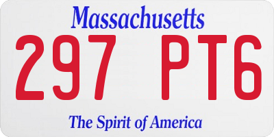 MA license plate 297PT6