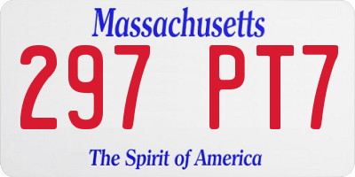 MA license plate 297PT7