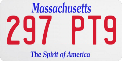MA license plate 297PT9