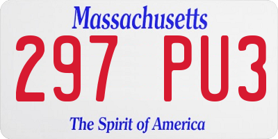 MA license plate 297PU3