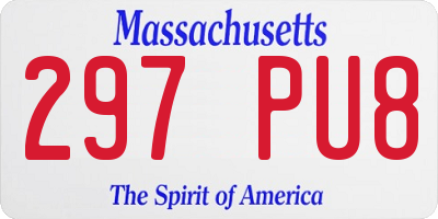 MA license plate 297PU8