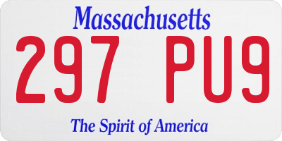 MA license plate 297PU9