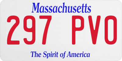 MA license plate 297PV0