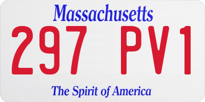 MA license plate 297PV1