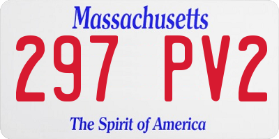 MA license plate 297PV2