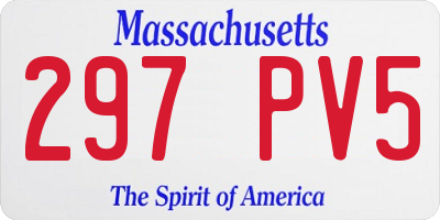 MA license plate 297PV5