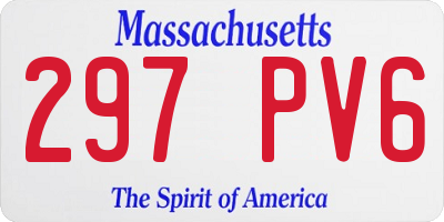 MA license plate 297PV6