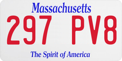MA license plate 297PV8