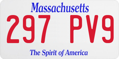 MA license plate 297PV9