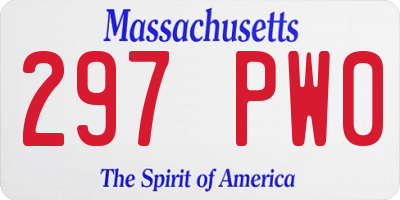 MA license plate 297PW0