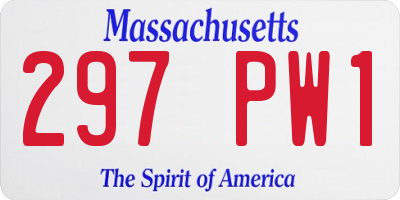 MA license plate 297PW1