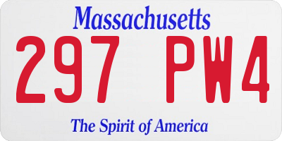 MA license plate 297PW4