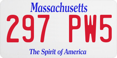MA license plate 297PW5