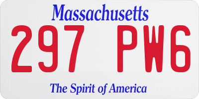MA license plate 297PW6