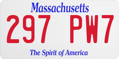 MA license plate 297PW7
