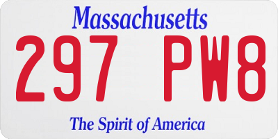 MA license plate 297PW8