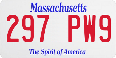 MA license plate 297PW9