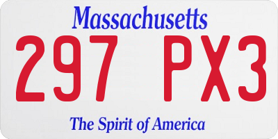 MA license plate 297PX3