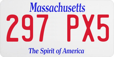 MA license plate 297PX5