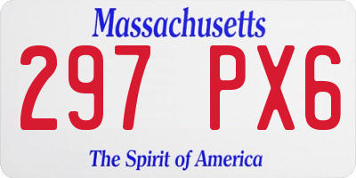MA license plate 297PX6