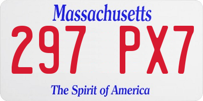 MA license plate 297PX7