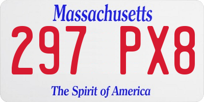 MA license plate 297PX8