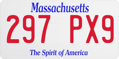 MA license plate 297PX9