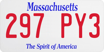 MA license plate 297PY3