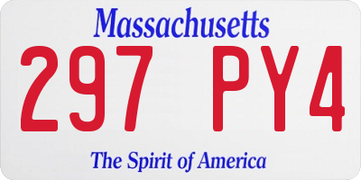 MA license plate 297PY4