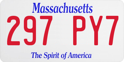 MA license plate 297PY7