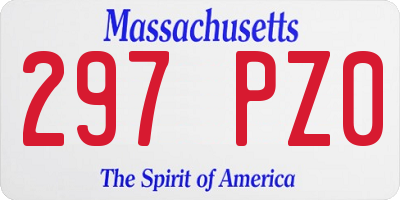 MA license plate 297PZ0