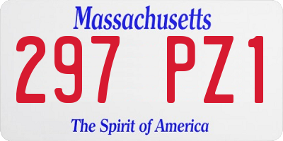 MA license plate 297PZ1