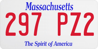 MA license plate 297PZ2