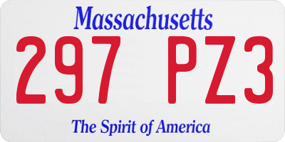 MA license plate 297PZ3