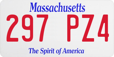 MA license plate 297PZ4