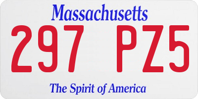 MA license plate 297PZ5