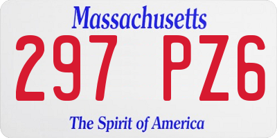 MA license plate 297PZ6
