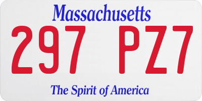 MA license plate 297PZ7