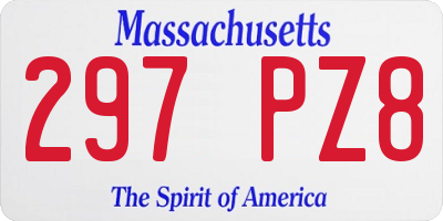 MA license plate 297PZ8