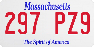MA license plate 297PZ9