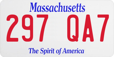 MA license plate 297QA7