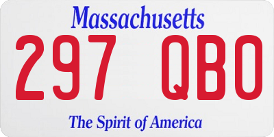 MA license plate 297QB0
