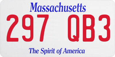 MA license plate 297QB3