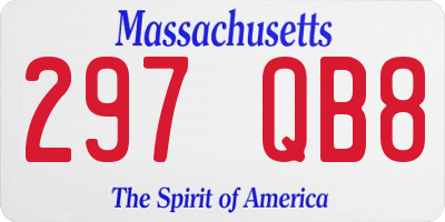 MA license plate 297QB8