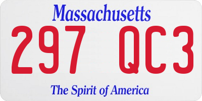 MA license plate 297QC3
