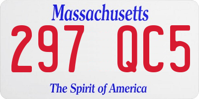 MA license plate 297QC5