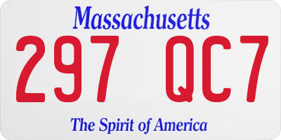 MA license plate 297QC7
