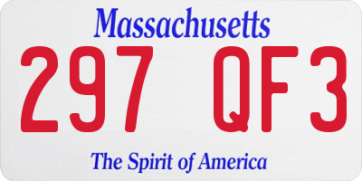 MA license plate 297QF3
