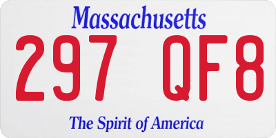 MA license plate 297QF8